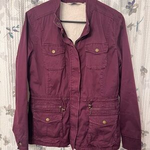L.L. Bean Women's Plum Utility Jacket with Sherpa Lining